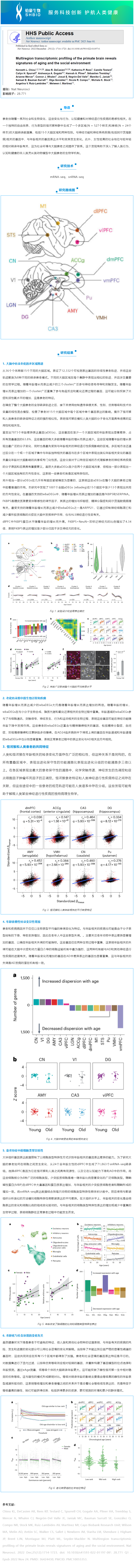 06-15 文獻(xiàn)解讀 _ 靈長類動(dòng)物大腦的多區(qū)域轉(zhuǎn)錄組分析揭示了衰老和社會(huì)環(huán)境的特征